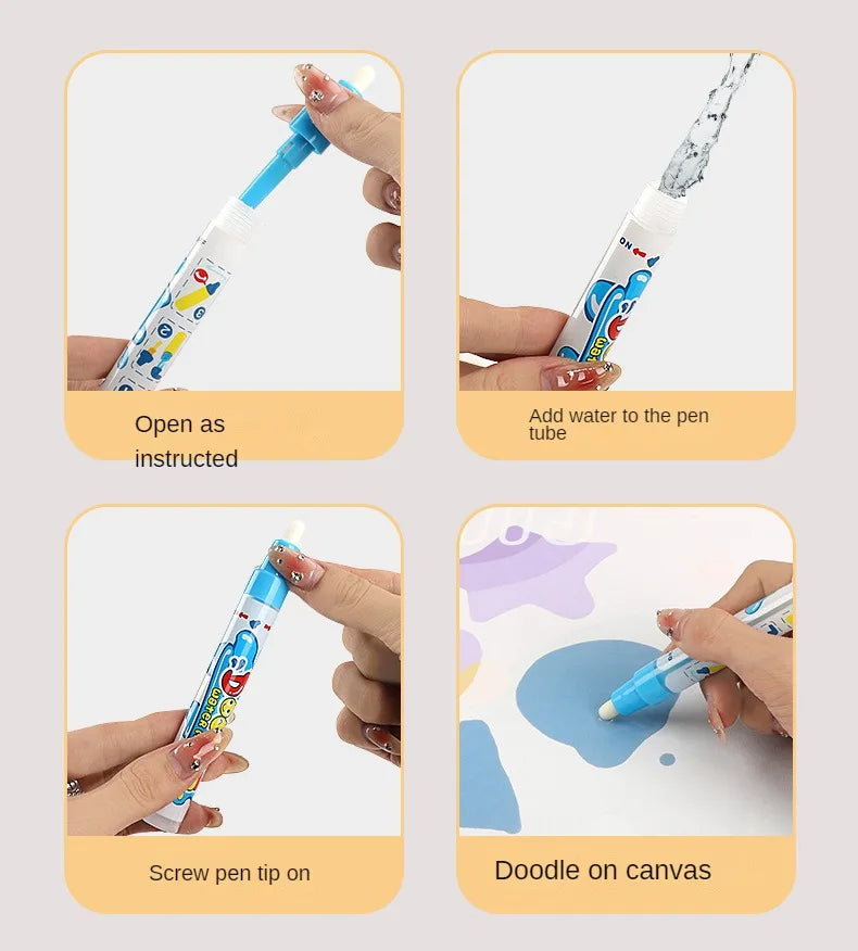 Tapete Mágico de Desenho com Água Reutilizável – Quadro de Pintura e Rabisco com Canetas | Brinquedo Educativo Montessori para Crianças