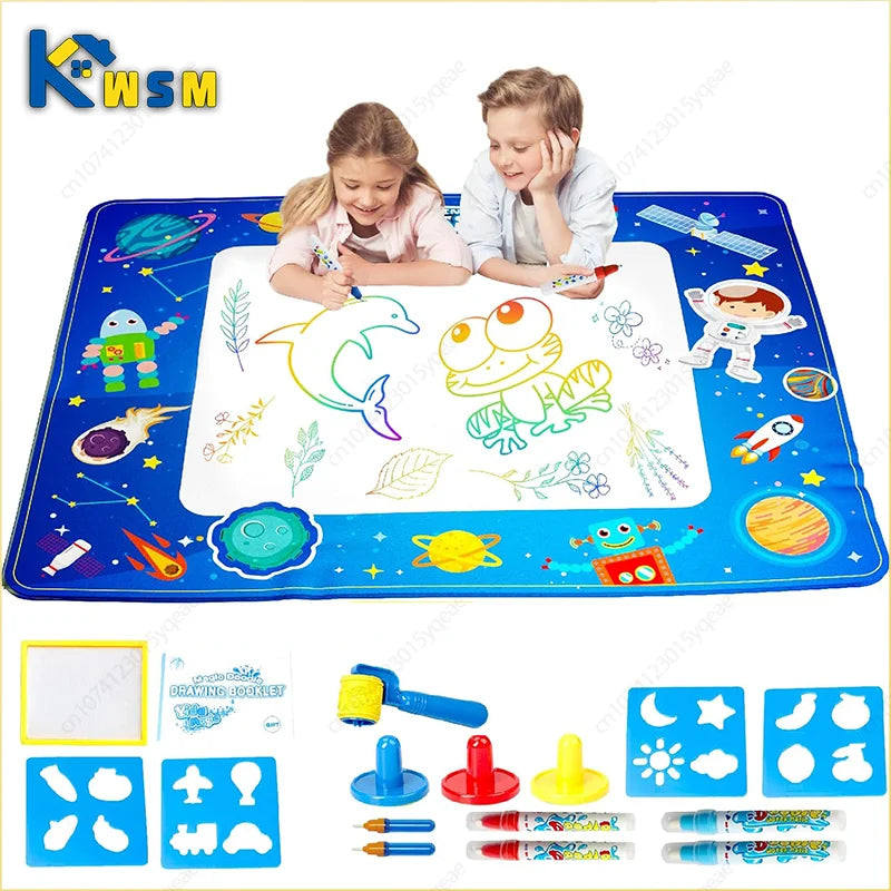 Tapete Mágico de Desenho com Água Reutilizável – Quadro de Pintura e Rabisco com Canetas | Brinquedo Educativo Montessori para Crianças