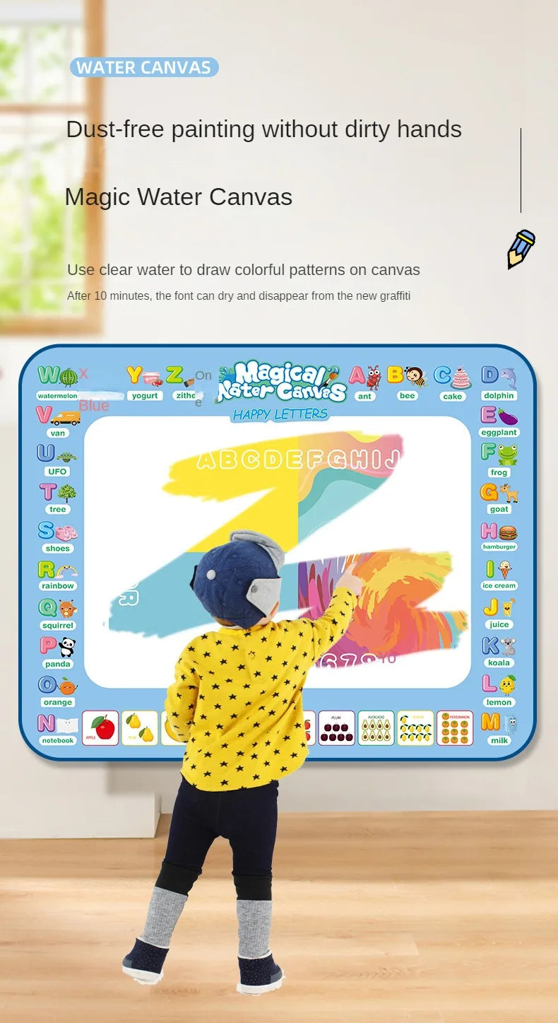 Tapete Mágico de Desenho com Água Reutilizável – Quadro de Pintura e Rabisco com Canetas | Brinquedo Educativo Montessori para Crianças