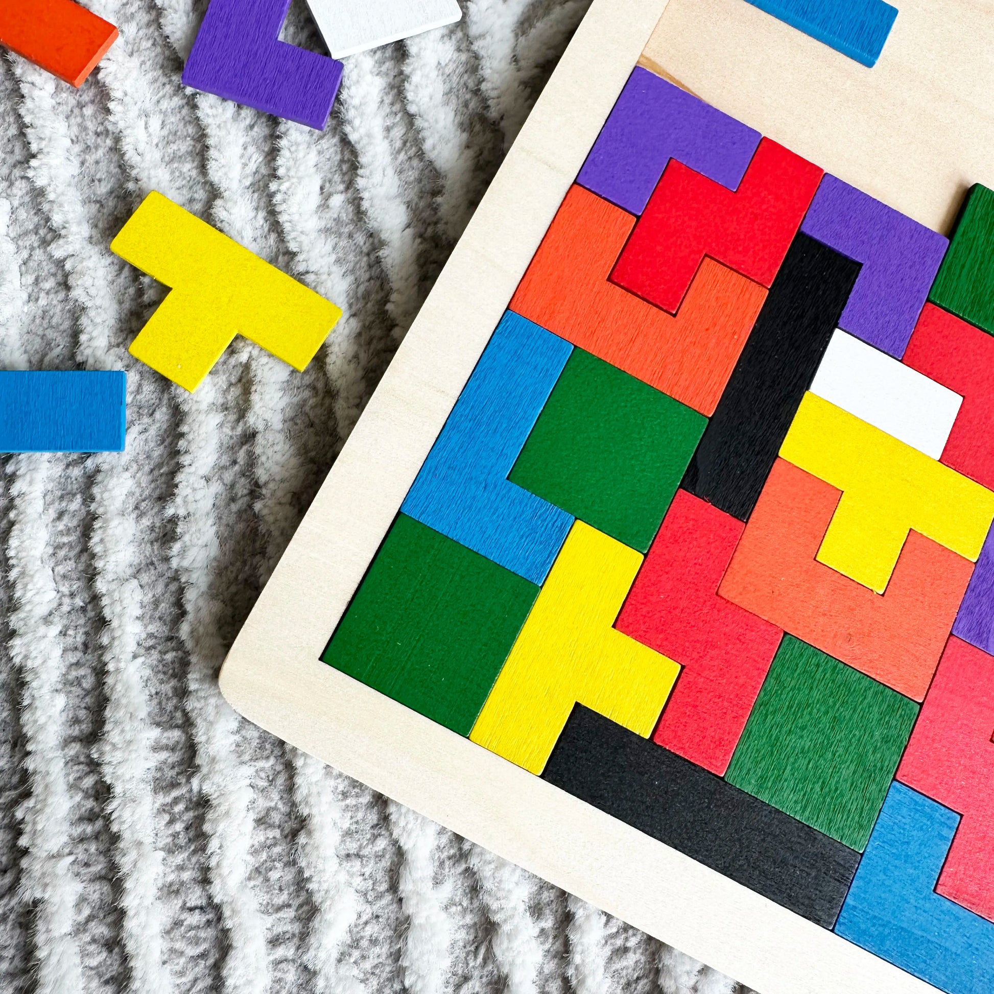 Conjunto de Quebra-Cabeça de Madeira – Brinquedo Educativo para Bebês, Estimula o Raciocínio Lógico e a Coordenação