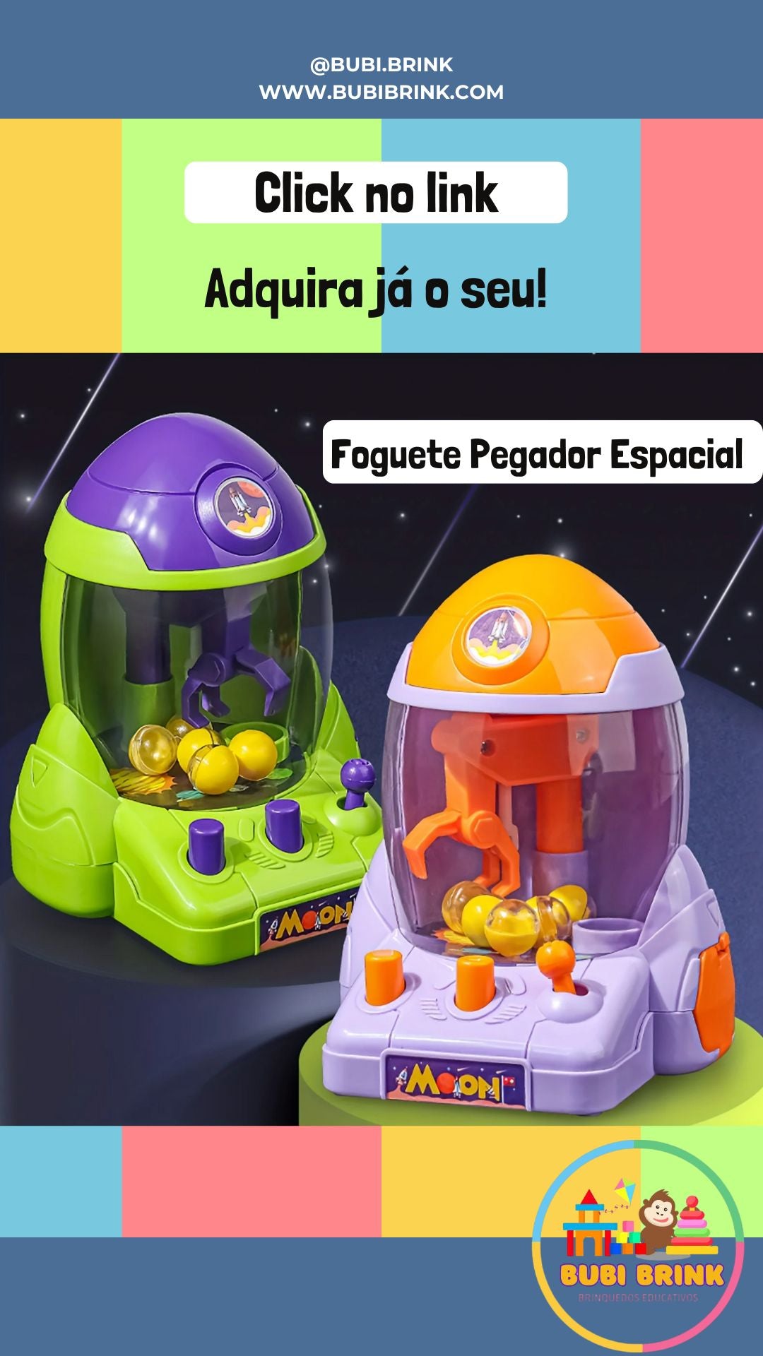 Foguete Pegador Espacial – Aventura divertida que captura bolinhas enquanto gira e brinca! 🚀✨ O brinquedo perfeito para estimular a coordenação e a imaginação dos pequenos.