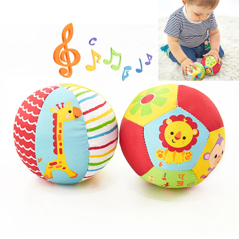 Bolas Macias para Bebê com Chocalho – Brinquedo de Conforto e Estímulo Sensorial | Bola de Pegar para Bebês | Brinquedo Educativo para Engatinhar – 0, 6, 12 Meses