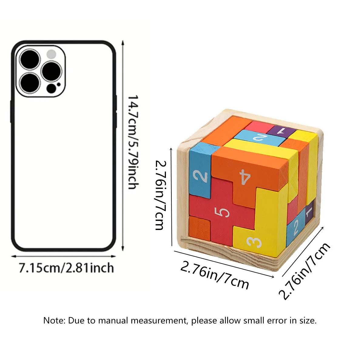 Blocos de Madeira Coloridos, Quebra-Cabeças Clássicos, Cubo 3D Numérico, Brinquedos de Encaixe, Jogo Intelectual para Crianças e Adultos