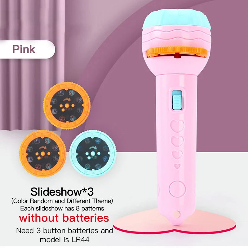 Lanterna Projetora de Brinquedo sem Bateria - Criatividade em Desenhos Animados - Lanterna Projetora de Histórias para Bebês Dormirem