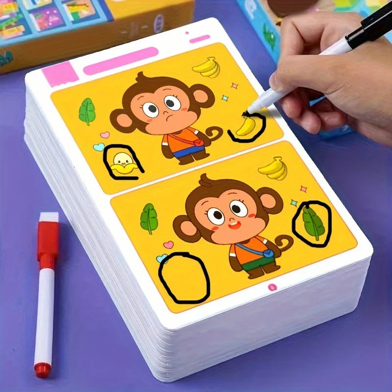 Jogo Educativo de Encontrar Erros – Papel Reutilizável para Treinamento de Atenção e Concentração