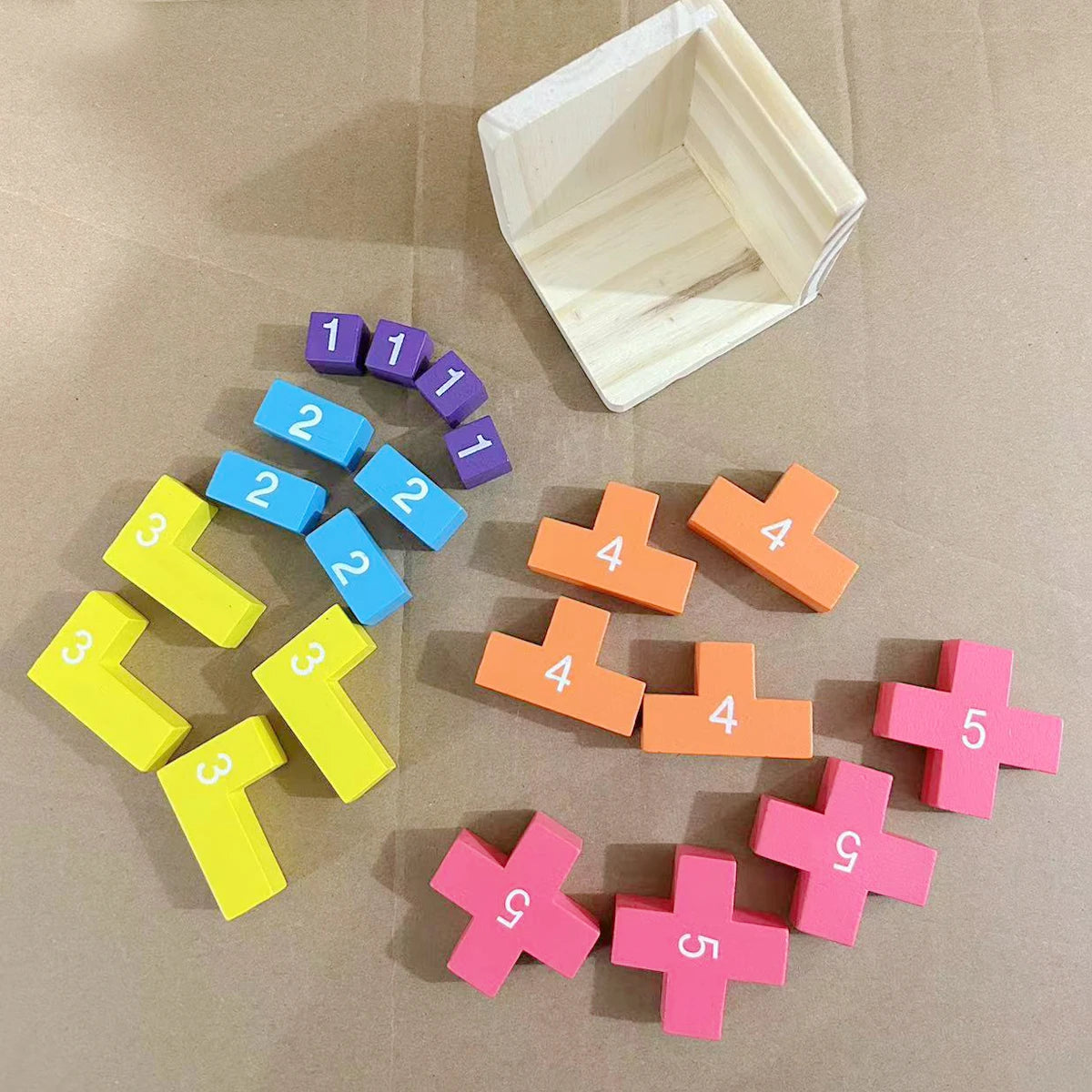 Blocos de Madeira Coloridos, Quebra-Cabeças Clássicos, Cubo 3D Numérico, Brinquedos de Encaixe, Jogo Intelectual para Crianças e Adultos