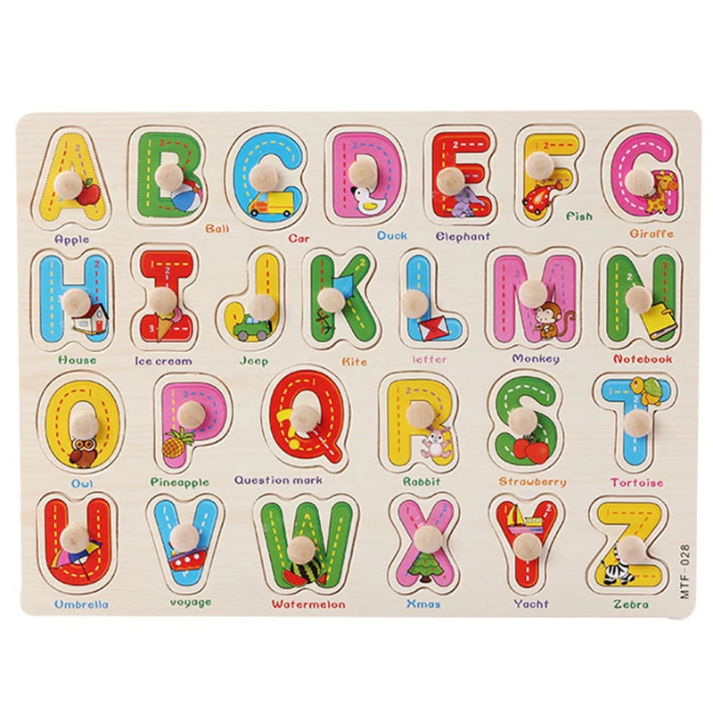Brinquedos Montessori para Bebês – Quebra-cabeças de Madeira, Placa de Agarrar com Animais para Cognição e Aprendizado Educativo para Crianças de 1 a 3 Anos