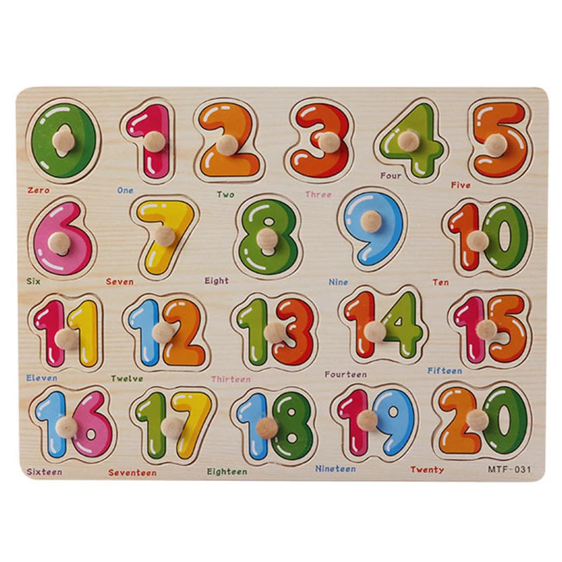 Brinquedos Montessori para Bebês – Quebra-cabeças de Madeira, Placa de Agarrar com Animais para Cognição e Aprendizado Educativo para Crianças de 1 a 3 Anos