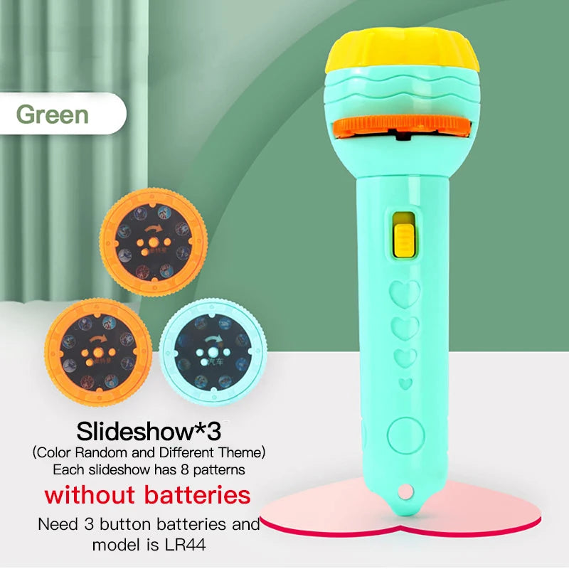 Lanterna Projetora de Brinquedo sem Bateria - Criatividade em Desenhos Animados - Lanterna Projetora de Histórias para Bebês Dormirem