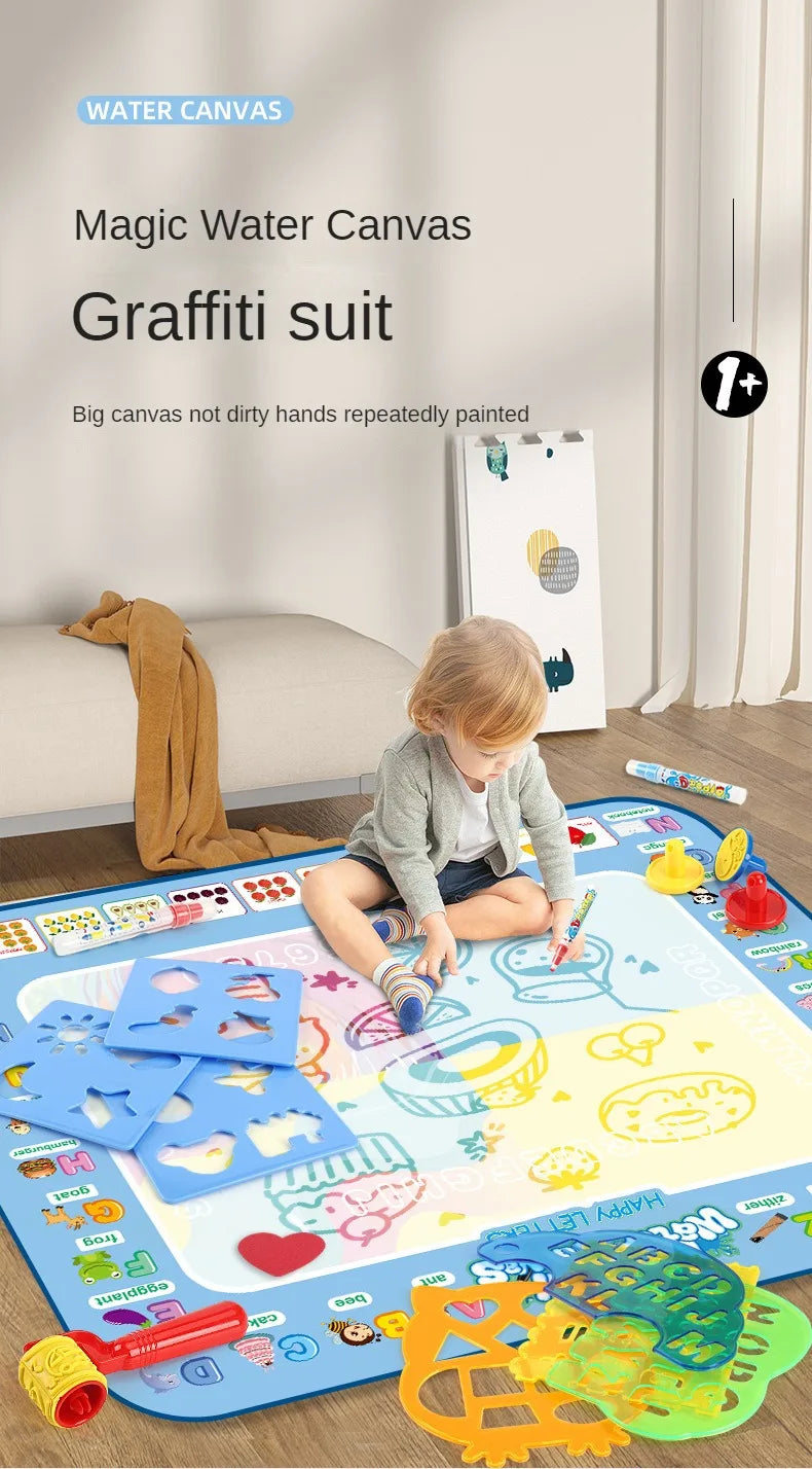 Tapete Mágico de Desenho com Água Reutilizável – Quadro de Pintura e Rabisco com Canetas | Brinquedo Educativo Montessori para Crianças