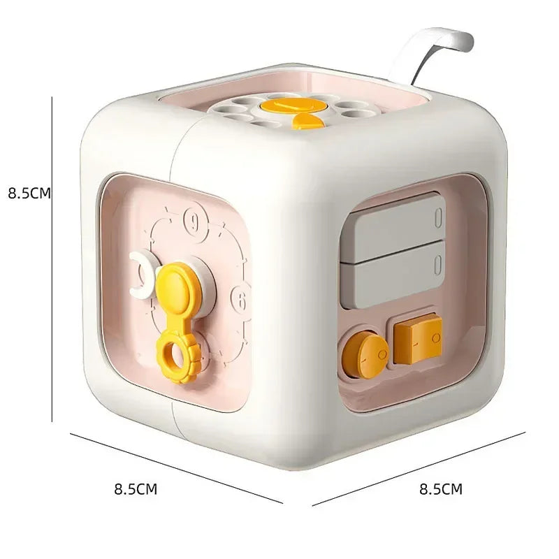 Cubo Montessori 6 em 1 – Brinquedo Sensorial Educativo com Atividades para Bebês Descubra um mundo de aprendizado e diversão em um só brinquedo!