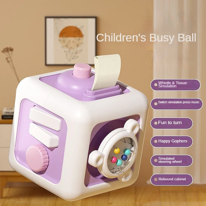 Cubo Montessori 6 em 1 – Brinquedo Sensorial Educativo com Atividades para Bebês Descubra um mundo de aprendizado e diversão em um só brinquedo!