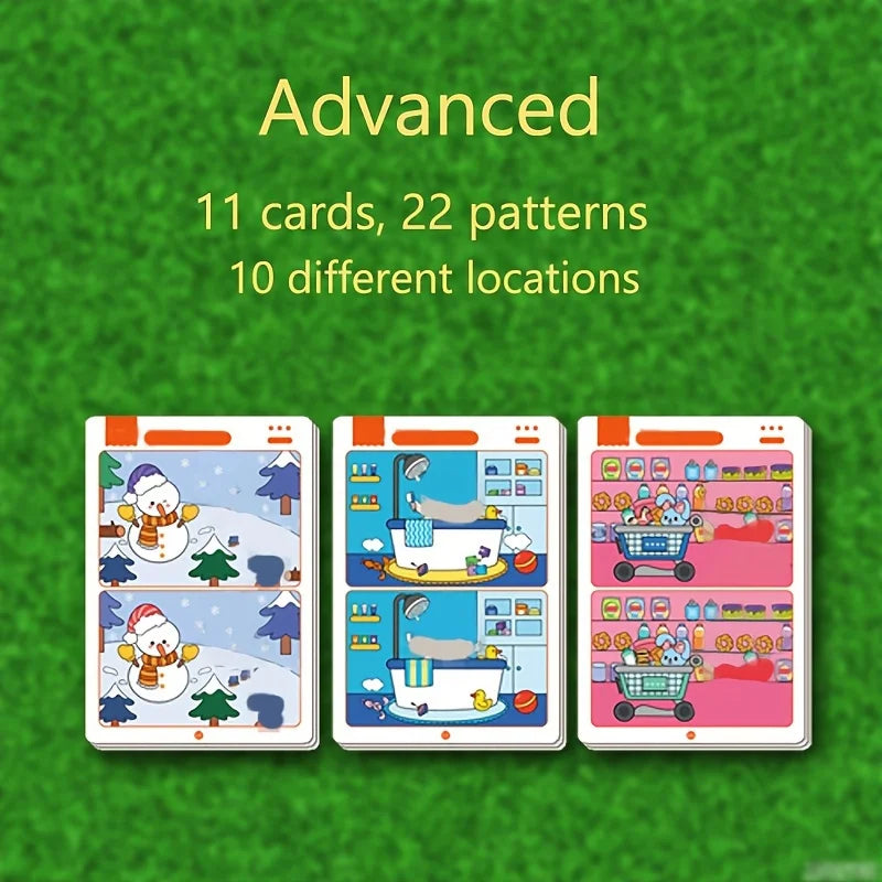 Jogo Educativo de Encontrar Erros – Papel Reutilizável para Treinamento de Atenção e Concentração