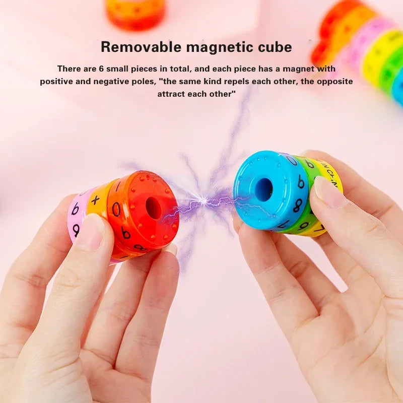 Brinquedo Educativo Digital de Matemática Magnética – Cubo Quebra-Cabeça de Aritmética e Inteligência Mágica para Crianças