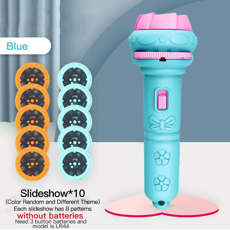 Lanterna Projetora de Brinquedo sem Bateria - Criatividade em Desenhos Animados - Lanterna Projetora de Histórias para Bebês Dormirem